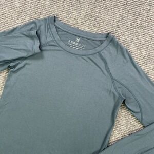 Free Fly Long Sleeve Bamboo Blend Comfort Tee Womens Medium T-Shirt Slate Blue